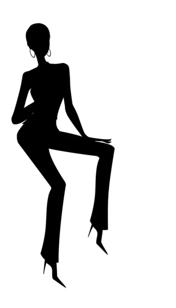 Silhouettes de la mode posant femme — Image vectorielle