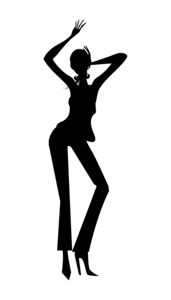 Silhouette de fille de la mode — Image vectorielle