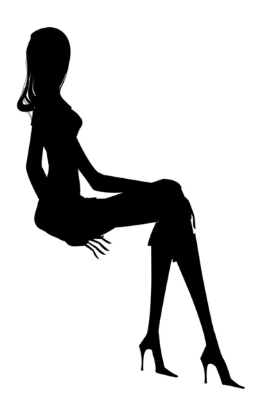 Silhouette fashion Girl — Stockový vektor