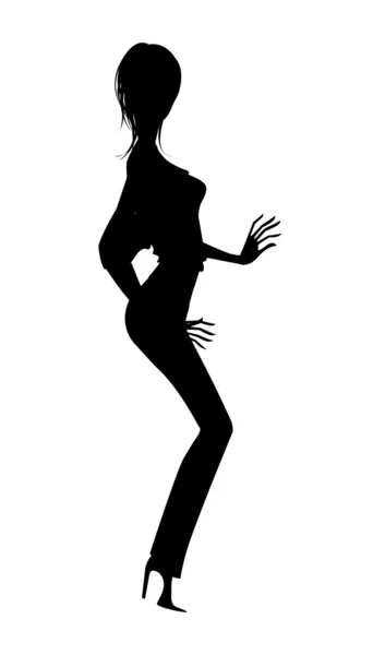 Silhouette de fille de la mode — Image vectorielle