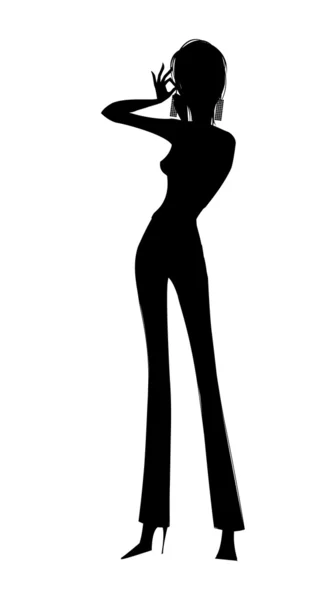 Silhouette fashion Girl — Stockový vektor