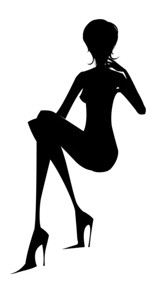 Silhouettes de la mode posant femme — Image vectorielle