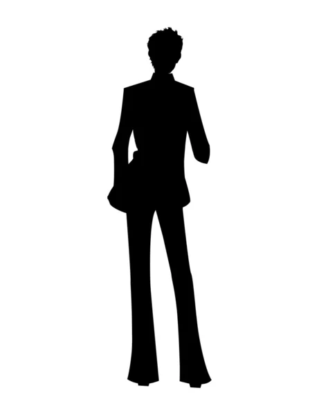 Silhouette de fille de la mode — Image vectorielle