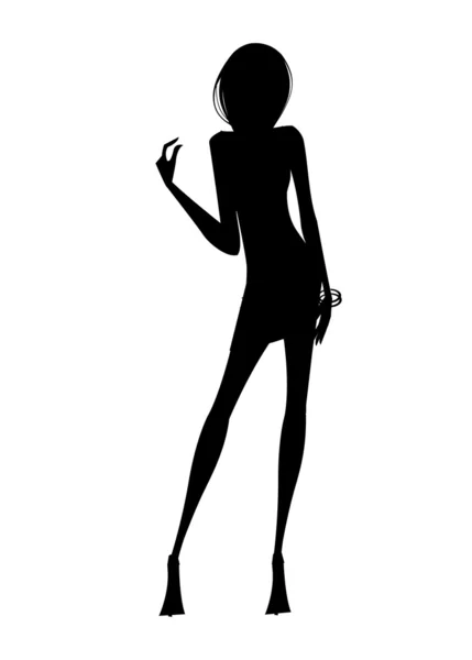 Silhouette of fashion girl — Stock Vector