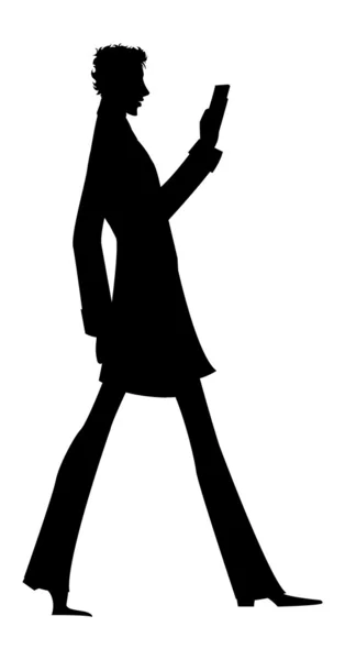 Silhouette de fille de la mode — Image vectorielle