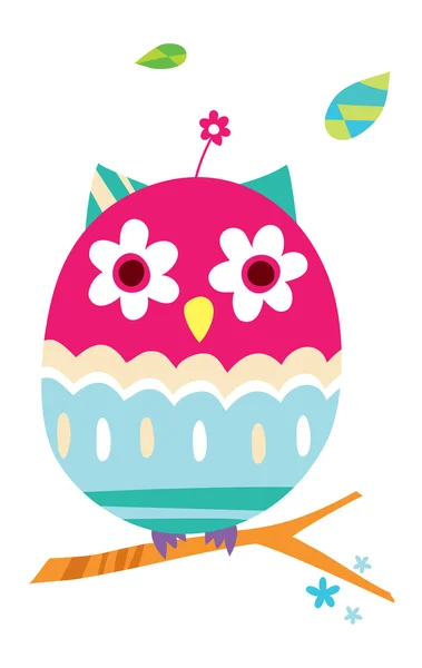 Owl on a tree branch — Stock Vector