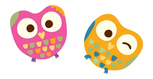 Two owls — Stock Vector