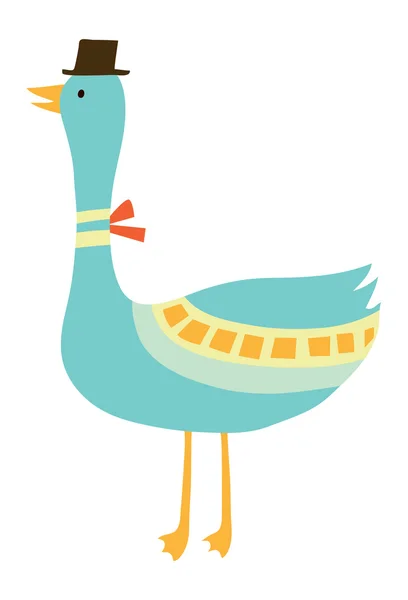 Canard dans le chapeau — Image vectorielle