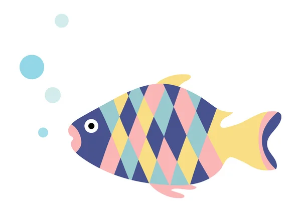 Peces en el agua — Vector de stock