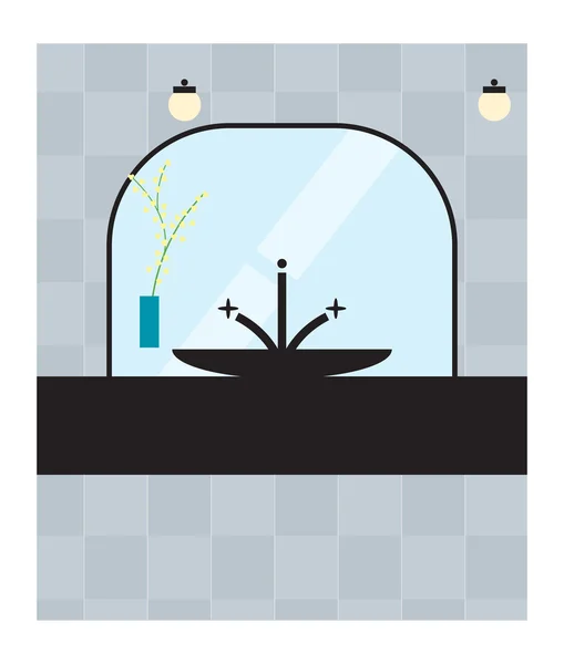 Lavabo en el baño — Vector de stock