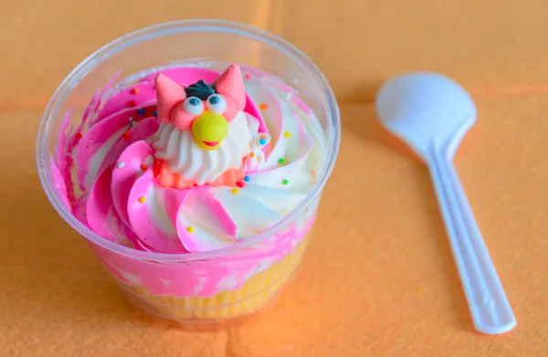 Fancy cute cartoon cupcake — Stock Photo, Image