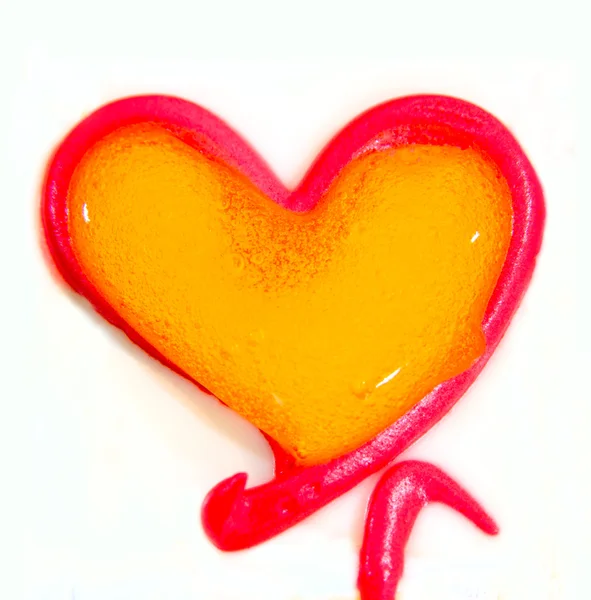 Heart shaped sweet piping gel — Stock Photo, Image