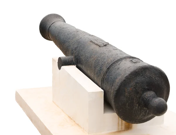 Pistola di cannone vecchio muro di pietra — Zdjęcie stockowe
