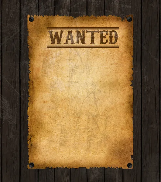 Old Western Wanted Poster — Stock Photo, Image