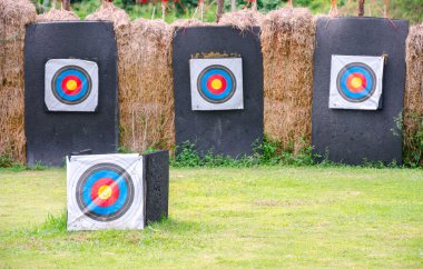 Hedef bir alanda çekim açık okçuluk