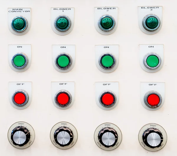 Industrial control panel installation button — Stock Photo, Image