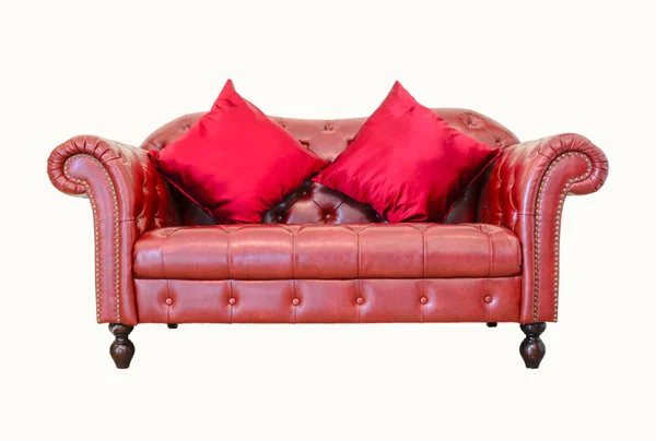 Kırmızı lüks vintage kanepe — Stok fotoğraf