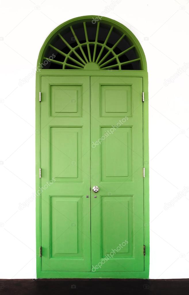 Green front vintage door