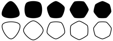 Yuvarlak köşeli çokgen kümesi - üçgen, kare, beşgen, altıgen, hepgon - simge olarak kullanılabilir