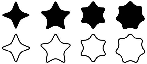 Rounded Stars Icon Version Four Five Six Seven Points — Image vectorielle