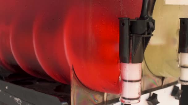 Strawberry Jus Buah Mesin Menghancurkan Berputar Dalam Closeup Detail — Stok Video