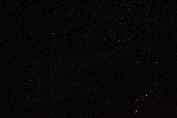 星座の近くの領域に多くの星を持つ夜空MonocerosとCanis Minar 中央に見える明るいProcyon星 右下隅にあるオリオン星雲 — ストック写真