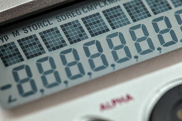 Lcd Display Calculator Closeup Detail — Stockfoto