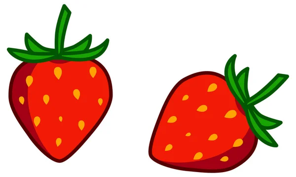 Simple Strawberry Icon Vector Drawing — Stockvektor