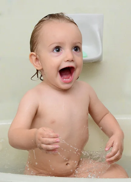Baby boy bath — Stock Photo, Image