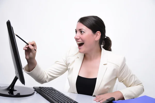 Mujer de negocios feliz — Foto de Stock