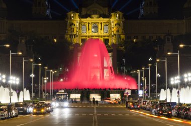 Magic fountain in Barcelona clipart