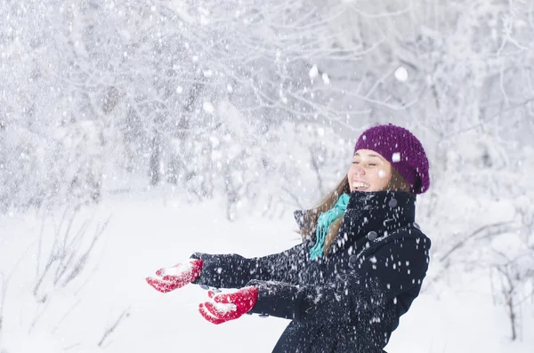 Spielen im Schnee — Stockfoto
