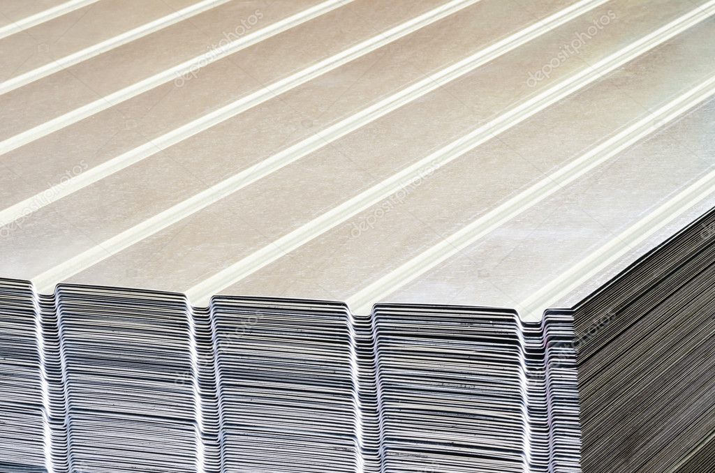 Stack of corrugated steel sheet