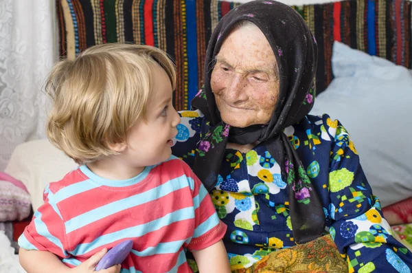 Great Grandmother and her Great Grandson — Stock Photo, Image