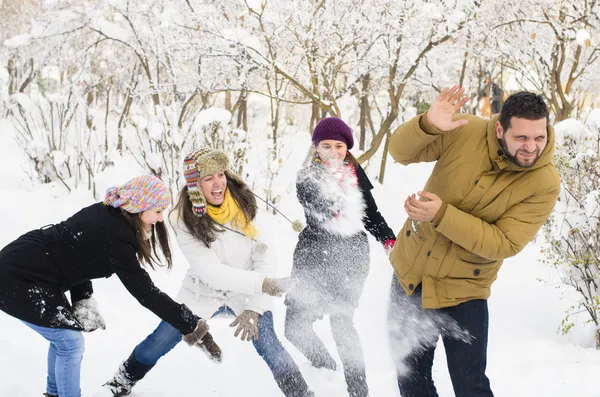 在雪中玩耍 — 图库照片