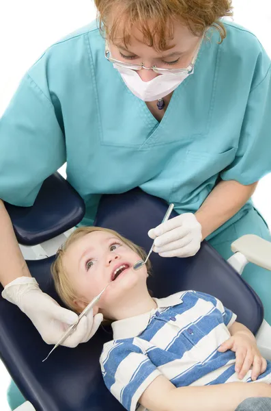 Kid at dentist — Stock Photo, Image