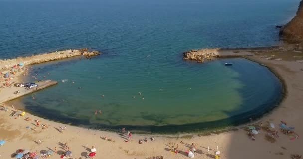 Vista Aérea Una Playa Remota Tranquila Bulgaria — Vídeos de Stock