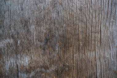 Yazı, reklam ya da tasarım için gri ahşap arka planı olan eski, klasik bir kahverengi boya. Ahşap doku