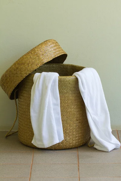 Used Towels in the Basket — Stock Photo, Image