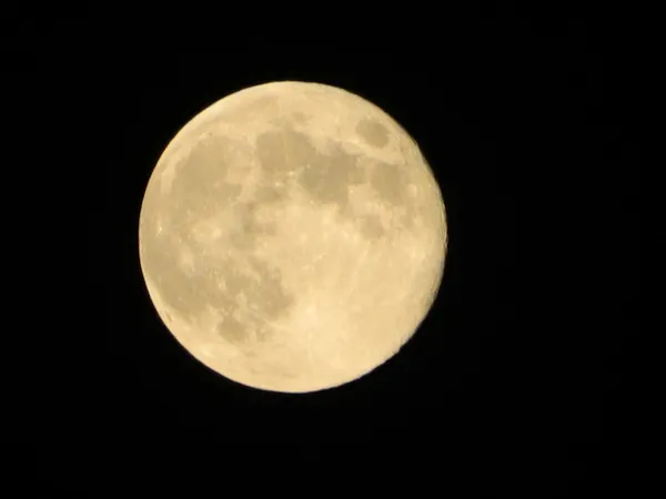 Volle maan aan de nachtelijke hemel Stockfoto