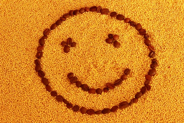 Smiley on millet — Stock Photo, Image