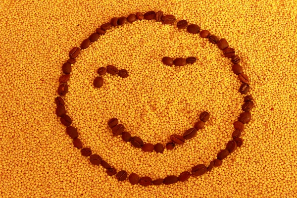Smiley on millet — Stock Photo, Image