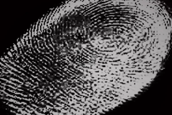 Black and white fingerprint — Stock Photo, Image