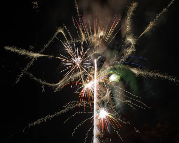 Beautiful fireworks at night — Stock Photo, Image