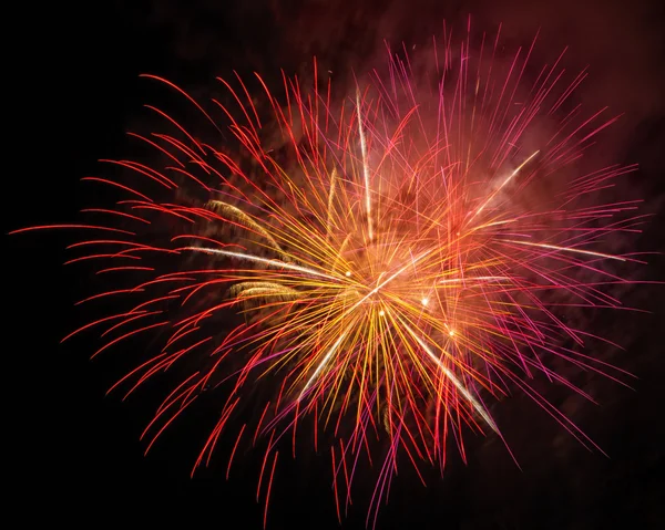 Beautiful fireworks at night — Stock Photo, Image