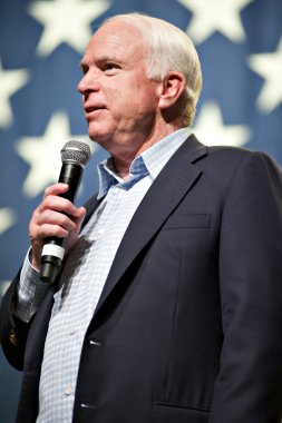 John McCain appears at a town hall meeting in Mesa, AZ clipart