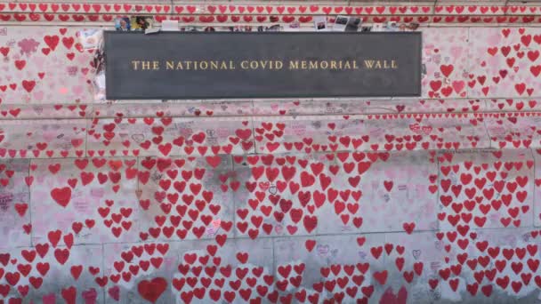 National Covid Memorial Wall Londres Reino Unido Perto Hospital Thomas — Vídeo de Stock