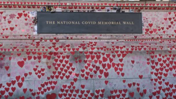 National Covid Memorial Wall London Thomas Hospital Southbank — Vídeo de Stock