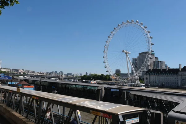 Λονδίνο Ηνωμένο Βασίλειο Ιουλίου 2022 Άποψη Του London Eye Και — Φωτογραφία Αρχείου