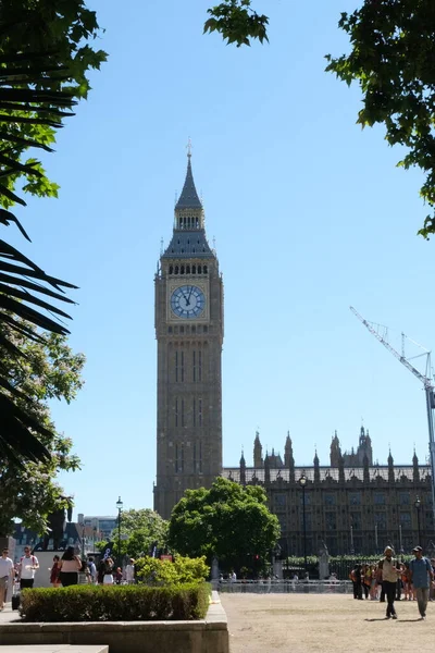London July 2022 View Big Ben London Parliament Square Garden — Stockfoto